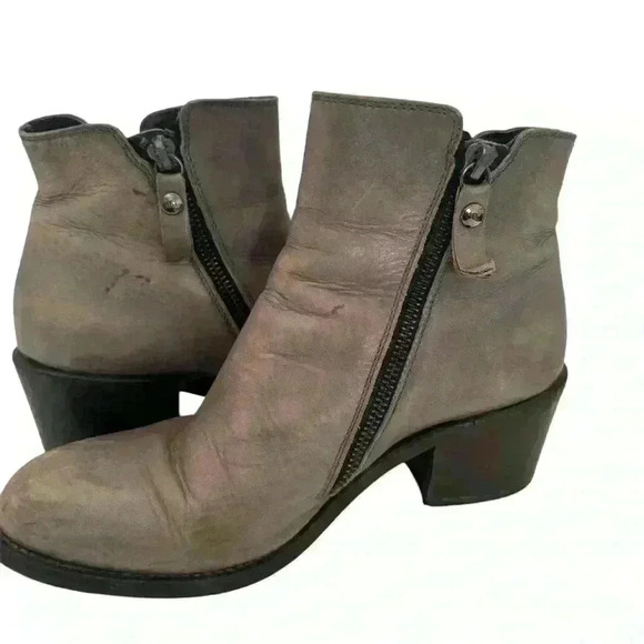 AGL Double Zipper Gray Ankle Boots Sz 8 EU 38 Pre loved - Picture 6 of 16